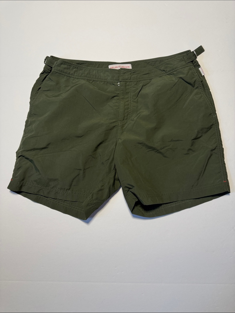 ORLEBAR BROWN Classic Bulldog Olive Green Tailored Net Lining Swim Shorts 38